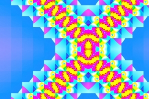 分形 黄色 蓝色 明亮 抽象 4k壁纸 3840x2160