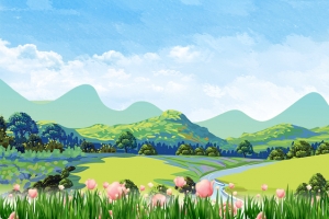 手绘清新立春海报展板背景