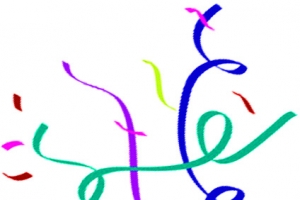 手绘彩色丝带装饰