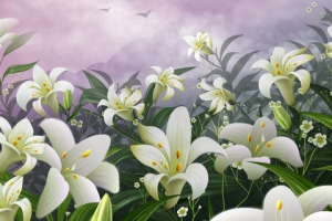 百合花风景淘宝网站背景图