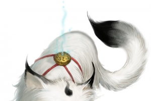 蓝眼挂铃铛白狐