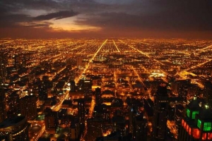 黑色天空灯火通明城市高清PNG透明背景摄影设计素材免费下载