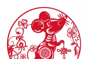 春节鼠年剪纸插画