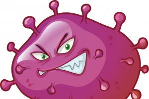 矢量图粉紫色恶性细菌