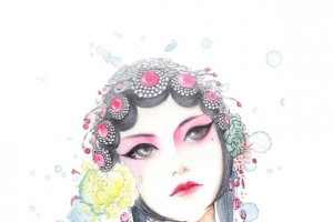 水墨京剧人物插画
