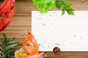 大闸蟹简约木色banner