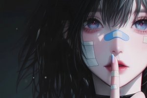 动漫女孩 小指手势3440x1440带鱼屏壁纸