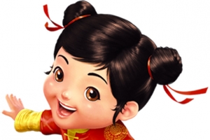 卡通女孩女童元旦