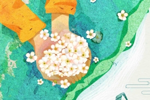 简约插画二十四节气春分创意海报