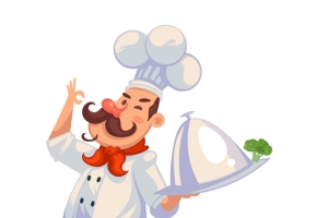 微笑的卡通厨师插画矢量素材