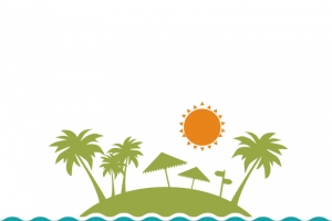 椰子树太阳中国风高清PNG透明装饰图片设计素材免费下载