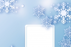 手绘雪花边框背景图