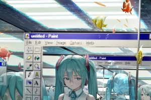 动漫女孩初音未来 长发 站立 4k手机壁纸竖屏