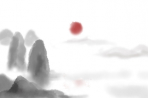 中国风古山水水墨画