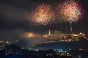 夜空上的烟花 庆祝新年电脑风景4k壁纸