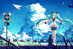 初音未来Miku唯美画风壁纸