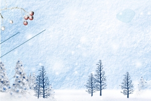 唯美雪景小清新手绘蓝色banner