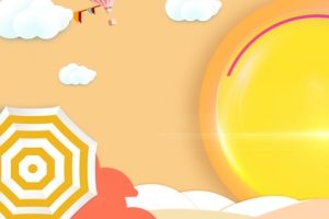 夏日促销卡通几何橙色背景