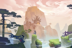 玄幻游戏山坡海报背景
