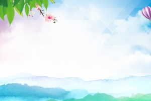 清新水彩风山水生态文明展板海报背景psd