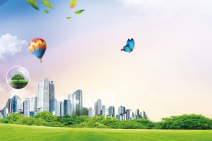 健康生活跑步城市景色banner