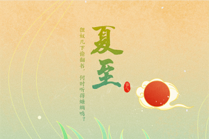 国潮二十四节气手绘插画夏至
