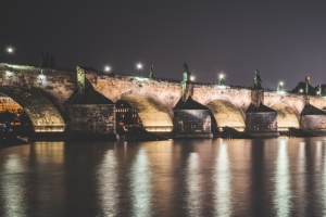 查尔斯桥3440x1440夜景壁纸