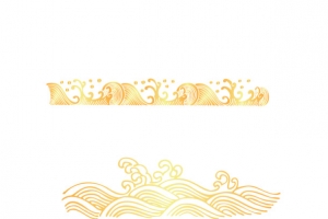 矢量黄色海浪纹饰装饰