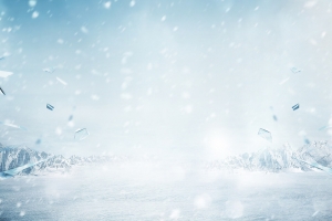 蓝色冰天雪地冰晶雪花飞舞背景素材
