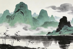 桂林山水风景 水墨画 4k桌面壁纸