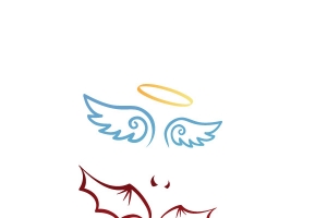 天使 翅膀 恶魔 线条 装饰图案