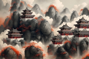 东方意境 水墨山水 8K高清壁纸  7680x4320（一）