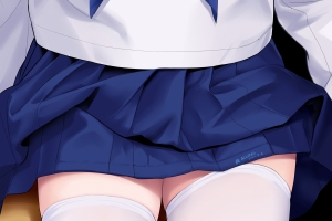 白色过膝袜 水手服  养眼美腿4k动漫手机壁纸竖屏