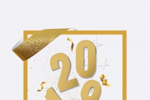 2019简约金色新年晚会邀请函