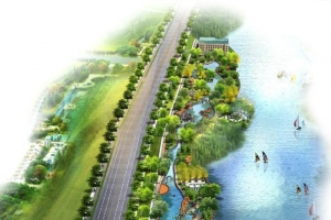 手绘梦中的绿色小区