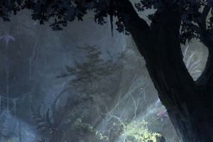 动漫原始森林海报背景
