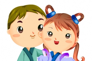 手绘牛郎织女爱情素材