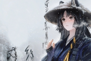 水墨女侠风 3440x1440带鱼屏动漫壁纸