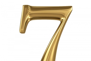 金色立体数字7