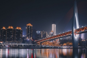 桥梁 建筑 夜城 背光 重庆 中国 4k壁纸 3840x2160