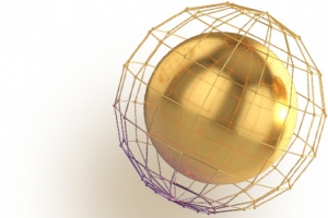 3D金色球地球