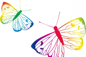 卡通彩色渐变艺术蝴蝶