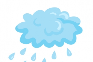 手绘雨水云朵插画