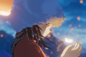 孔明灯少女2880x1800高清壁纸 免费下载 适配平板笔记本便携设备