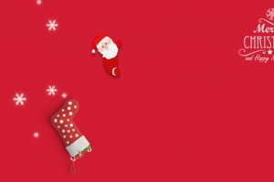 圣诞节袜子简约红色banner
