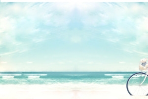 海滩自行车情侣淘宝促销