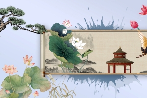 中国风卷轴背景