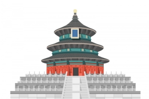 北京天坛手绘插画