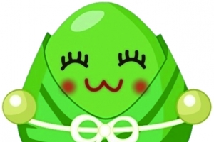 绿色卡通可爱粽子人物