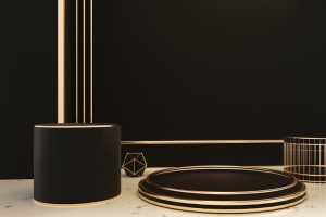 C4D，黑金，舞台，高端
